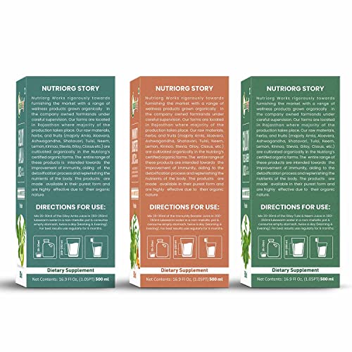Image of nutriorg Immunity Booster Kit Pack (Giloy Amla Juice 500ml, Giloy Neem&Tulsi Juice 500ml & Immunity Booster Juice 500ml) Pack of 3