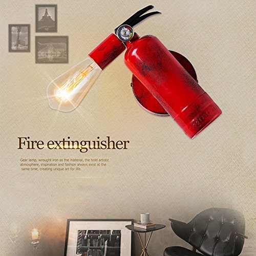 Modeen Red Fire Extinguisher Creative Wall Lamp Retro Industry Iron Wall Light Modern Bar Restaurant Aisle Wall Lamp Indoor E27 Wall Sconce