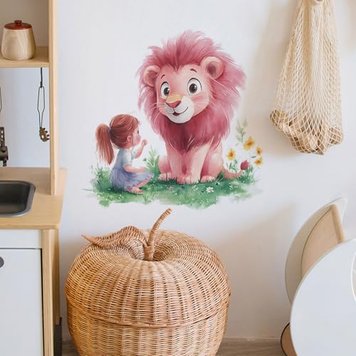 Vinilo Decorativo Removible León Rosa para Niños miniatura 6