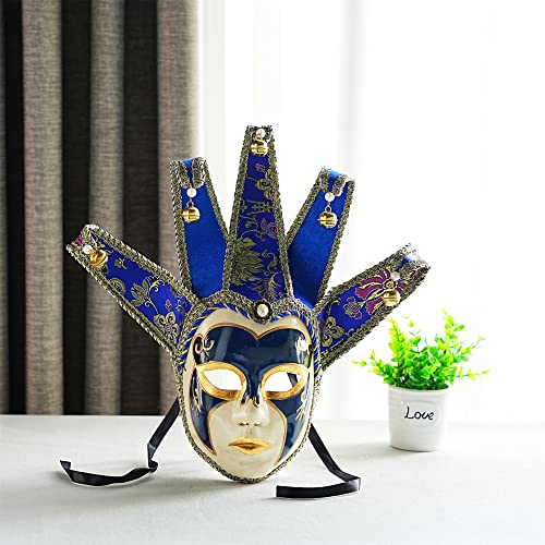 YU FENG Vintage Venetian Masquerade Masks Halloween Mardi Gras Party Ball Costume Eye Mask, E_blue - Image 3