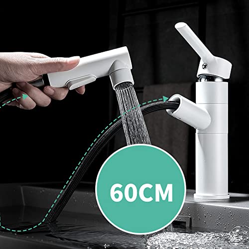 Robinet de lavabo rétractable multifonction doté de trois jets d'eau réglables - 4