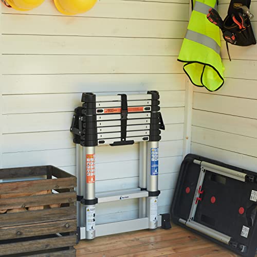 Vauxtech Telescoping Ladder A Frame: 8.5Ft Aluminum Telescoping Ladder 9+7 Steps Extension Ladder Folding Ladder Compact Ladder Portable For Rv Home Max Reach 13Ft 330Lbs Capacity #TOP7