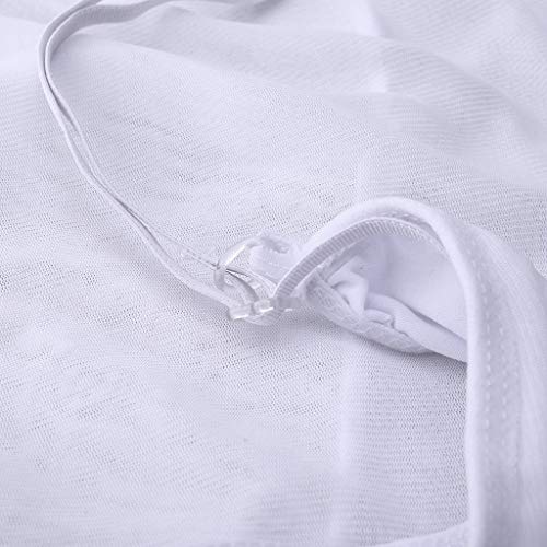 Atezch_ Fashion Bustier Corset Nightwear Sexy Girdle Waist Sleepwear One Piece Cincher Bodydoll White Nightwear (White, L) #TOP3