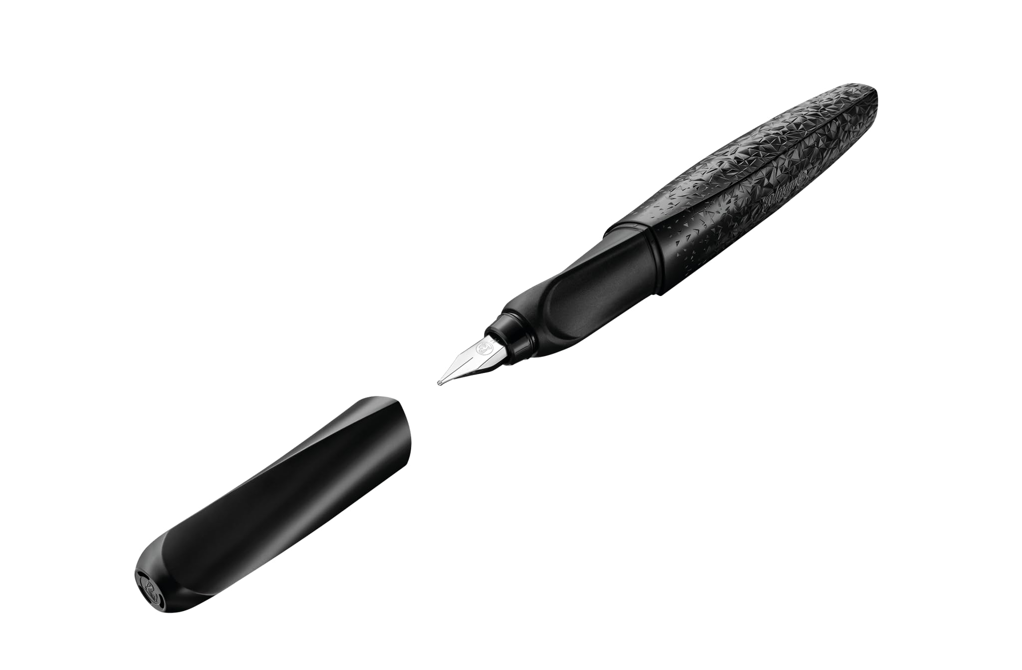Pelikan Twist Structure Füllhalter, Edelstahl-Feder in Strichbreite M, schwarz