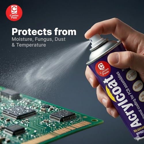 Image of Conins Acrylic Conformal Coating (500ml) for Printed Circuit Boards (PCB) - Quick Drying & Transparent - Protects Electronics from Rust, Corrosion, Moisture - AR-30 Solderable Protective Varnish