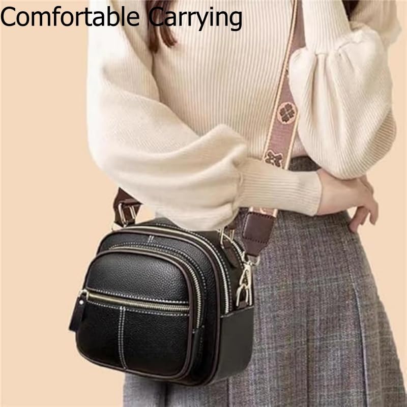 Bousalutend Classic Multifunctional Compartment Crossbody Bag, Women's Stylish Handbag, Retro PU Leather Shoulder Bag3