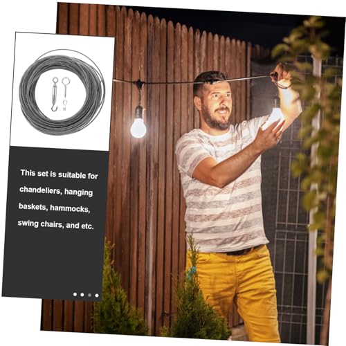Juego de 1 sistema colgante para cables de acero inoxidable para instalación de luces de cuerda en techo, accesorios para jardín y uso doméstico miniatura 6