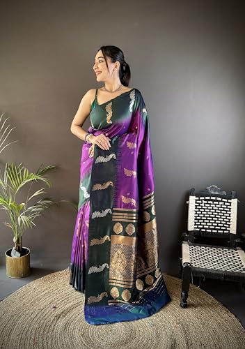 Pandadi Saree purple banarasi silk saree – image 2