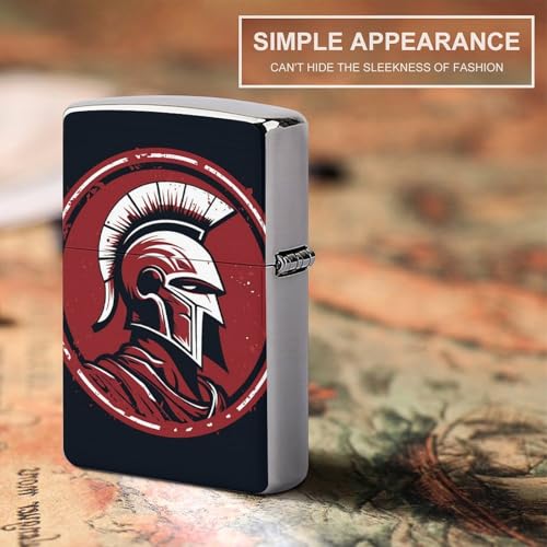 Funda protectora para encendedor rojo casco espartano miniatura 6