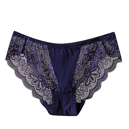 La Mejor review de Ropa interior usada tabla con los diez mejores. 33 Bragas usadas japonesas para mujer, ropa interior de encaje con cobertura media espalda, Azul / Patchwork, L