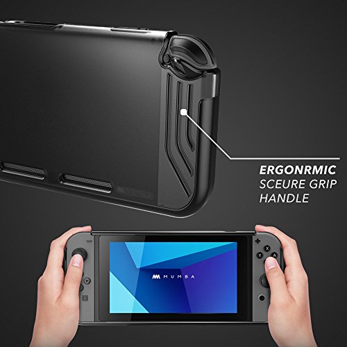 𝙈𝙐𝙈𝘽𝘼 case for Nintendo Switch, [Slimfit Series] Premium Slim Clear Hybrid Protective Case for Nintendo Switch 2017 release (Black) - Thumbnail 4