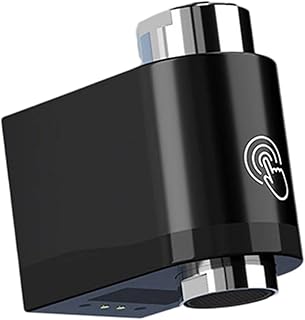 Smart Dual Sensing Infrarot Wassersparer Wasserhahn-Adapter mit unteren Seitensensoren für Badezimmer Küche Spüle IPX6 wasserdichte Temperaturregelung (schwarz)