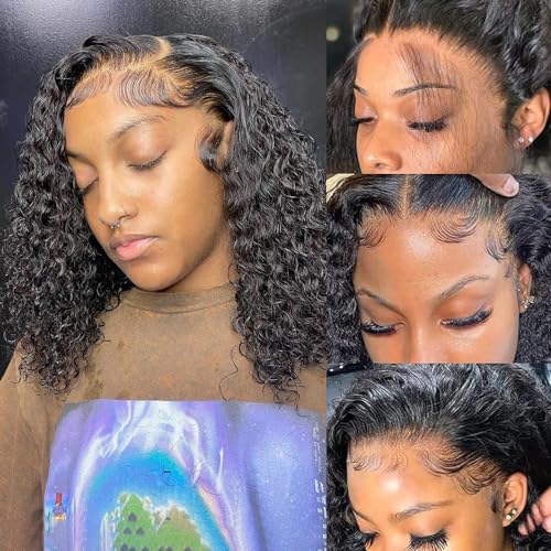 Perucas de cabelo humano Jessica cabelo transparente entrelaçadas ondas de água cabelo humano 13x4 p