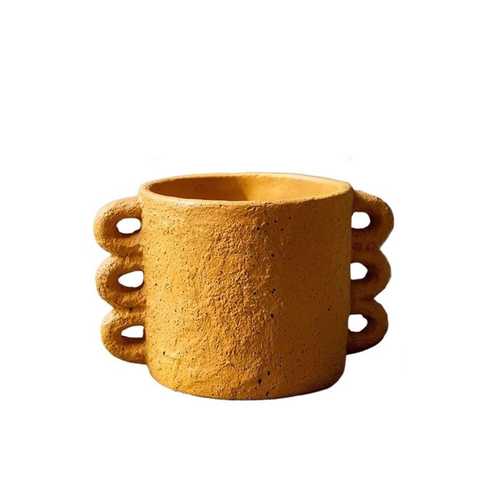 GELASIGE Flower Pots Creative Cement Succulent Plant Pots Living Room Dried Flower Arrangement Flower Vase Decoration Outdoor Flower Pots