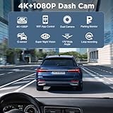 Dash Cam Front and Rear 4K+1080P,CHORTAU WiFi Dual Dash Cam with Free 64GB Card,2.99” IPS Dash Camera for Cars,Super Night Vision car camera,24H Parking Mode,G-Sensor,Loop Recording Dashcam - Image 2