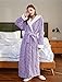 LOCIIXAT Womens Winter Soft Fuzzy Housecoat Sherpa Plush Fleece Robe with Hood, Violet M