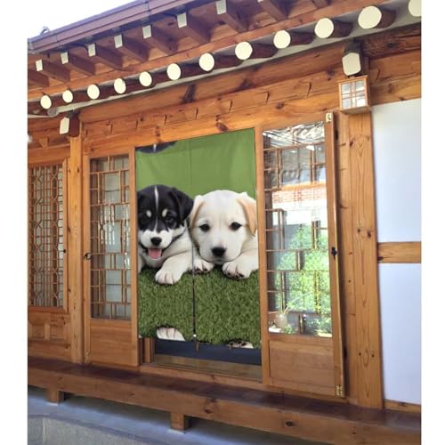 Rideaux occultants imprimé chien paresseux 142x86 cm pour chambre, lot de 2 - 3
