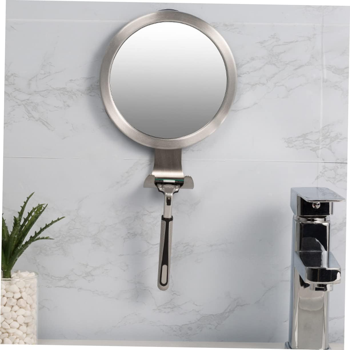 Fogless Shower Mirror Fog Bathroom Mirror Hook Easy Install Remove for Shaving Makeup Style