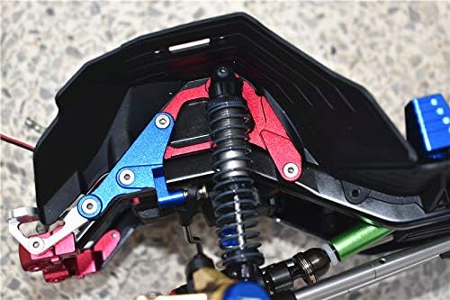 GPM 12Pc Set Upgrades Aluminum Front Shock Mount for SCX10 III Jeep Wrangler Rubicon (AXI03007) RC Cars (Blue)