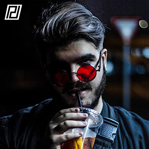 Image of PROUDDEMON Retro Gothic Steampunk Sunglasses for Women Men Round Lens Metal Frame