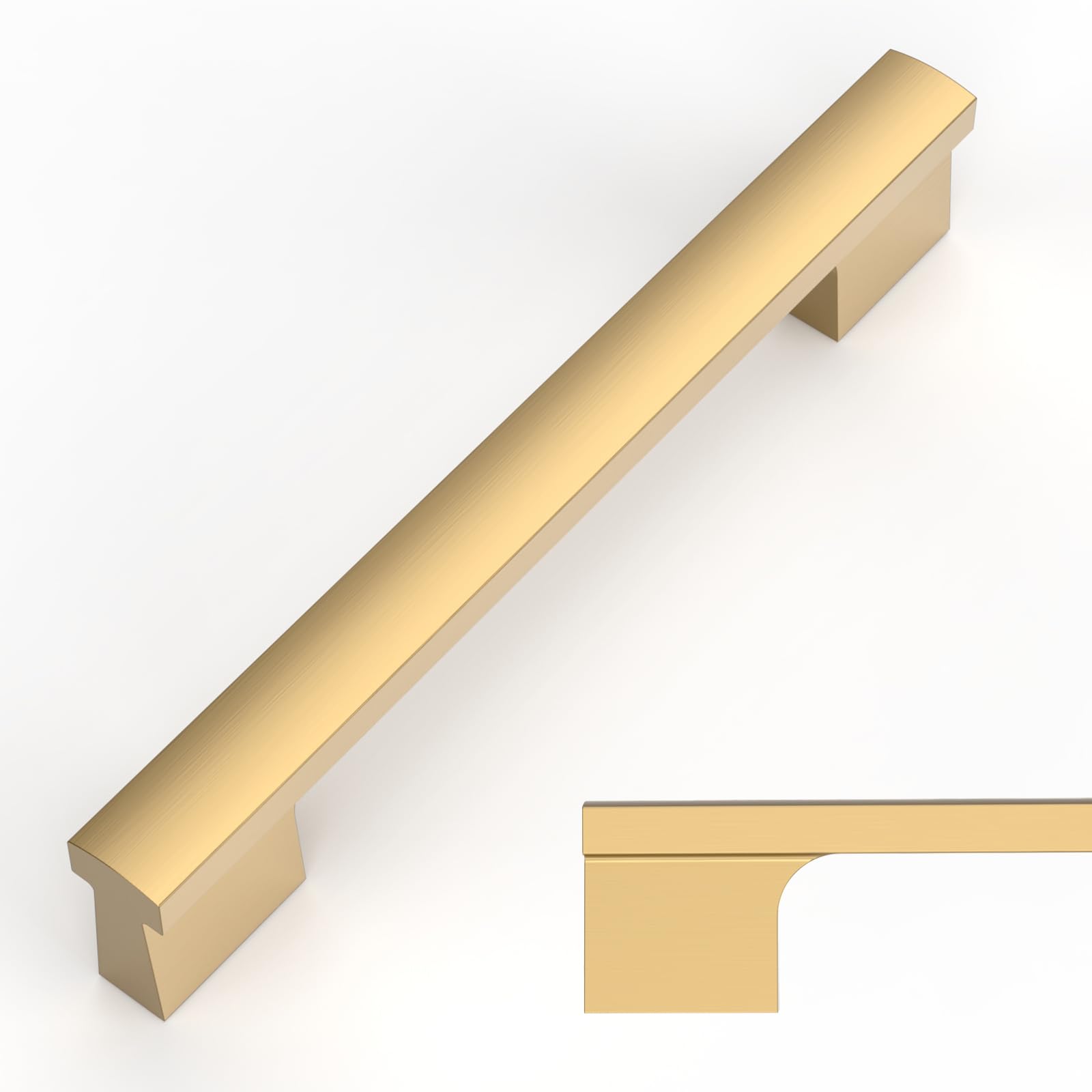 Amerdeco 10 Pack Champagne Bronze Cabinet Pulls 128mm Hole Center Cabinet Hardware Kitchen Cabinet Handles for Bathroom Drawer Pulls Dresser Pulls AM024