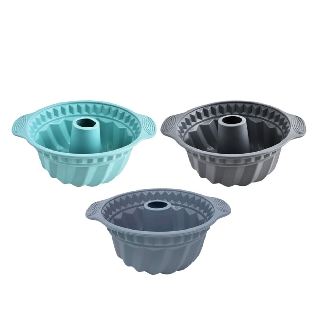 SOLUSTRE 3piezas Moldes De Silicona para Pasteles Redondos Antiadherentes para Hornear Mousse y Chiffon para Repostería Casa Nordic Nordic