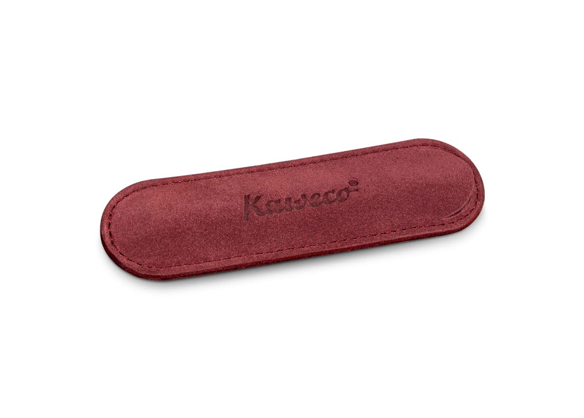 Kaweco Eco Velour Leather 1 Pen Pouch Sport Bordeaux I Pen Case Suitable for The Sport Series I Writing Case Made of Genuine Leather with Beautiful Embossing I Chic & Classic I Pen Case 12 x 3.5 cm