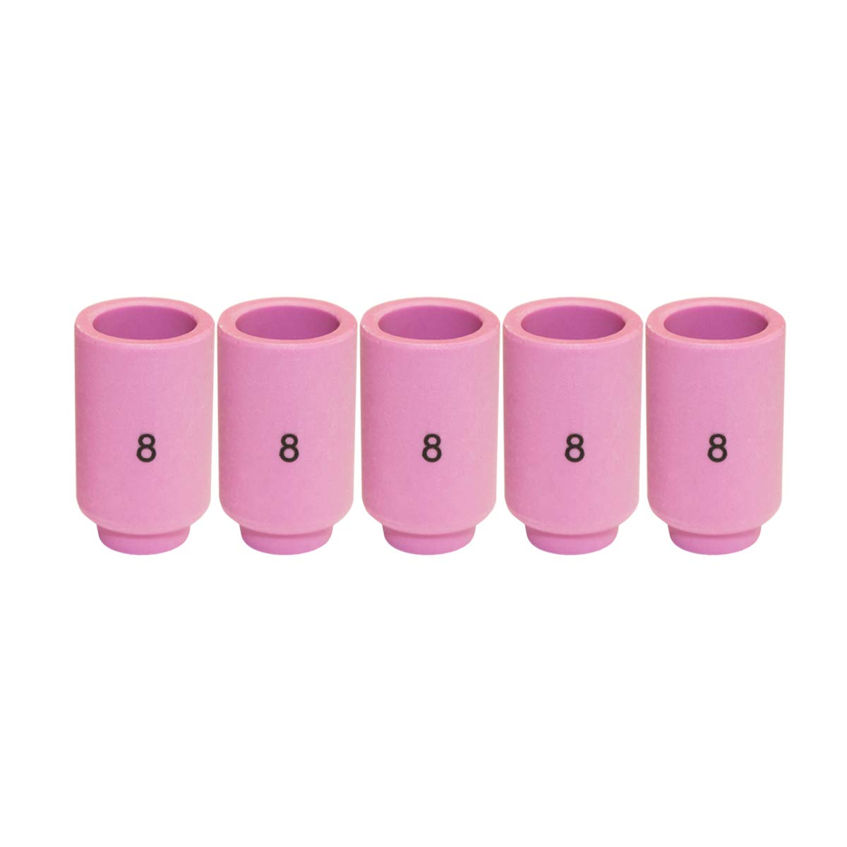 WeldingCity 5-pk Alumina Ceramic Cup Nozzle 13N-series for Regular Setup in TIG Welding Torch 9, 20 and 25 (5-pk 13N12 (#8))