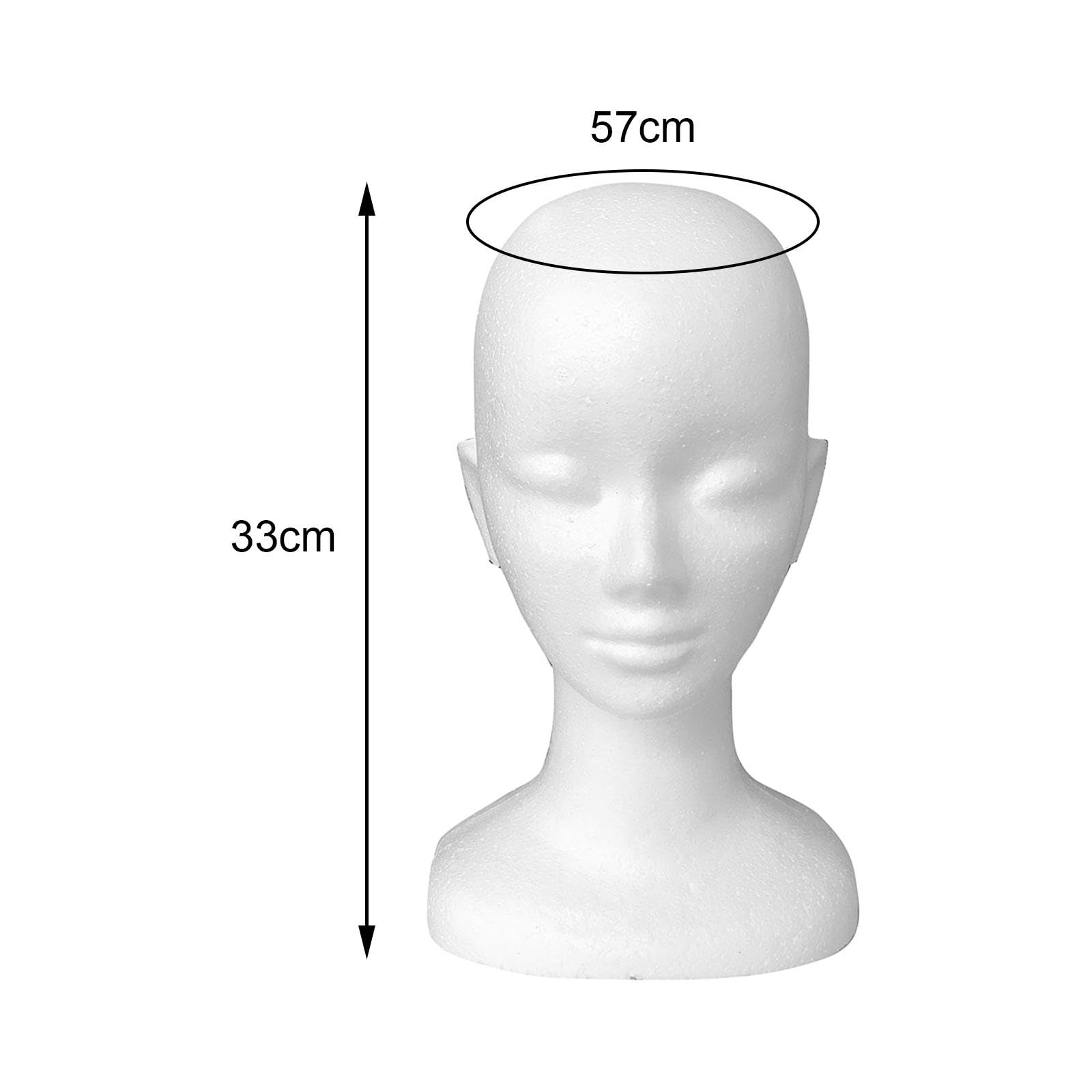 Testa Manichino Femminile in Schiuma con Collo Lungo per Parrucche Cappelli Sciarpe Occhiali Da Sole Gioielli Accessori Supporto Perrucca Da, 4 pezzi