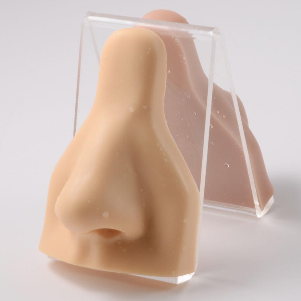 minkissy Silicone Nose Model 3D Flexible Fake Nose for Piercing Practice Portable Body Part Mannequin Training Tool for Jewelry Display and Teaching 2.95X1.96X1.18 Inches