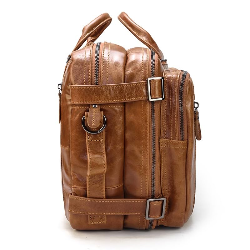 Sac à main d'affaires en cuir de vachette pour ordinateur et documents A4