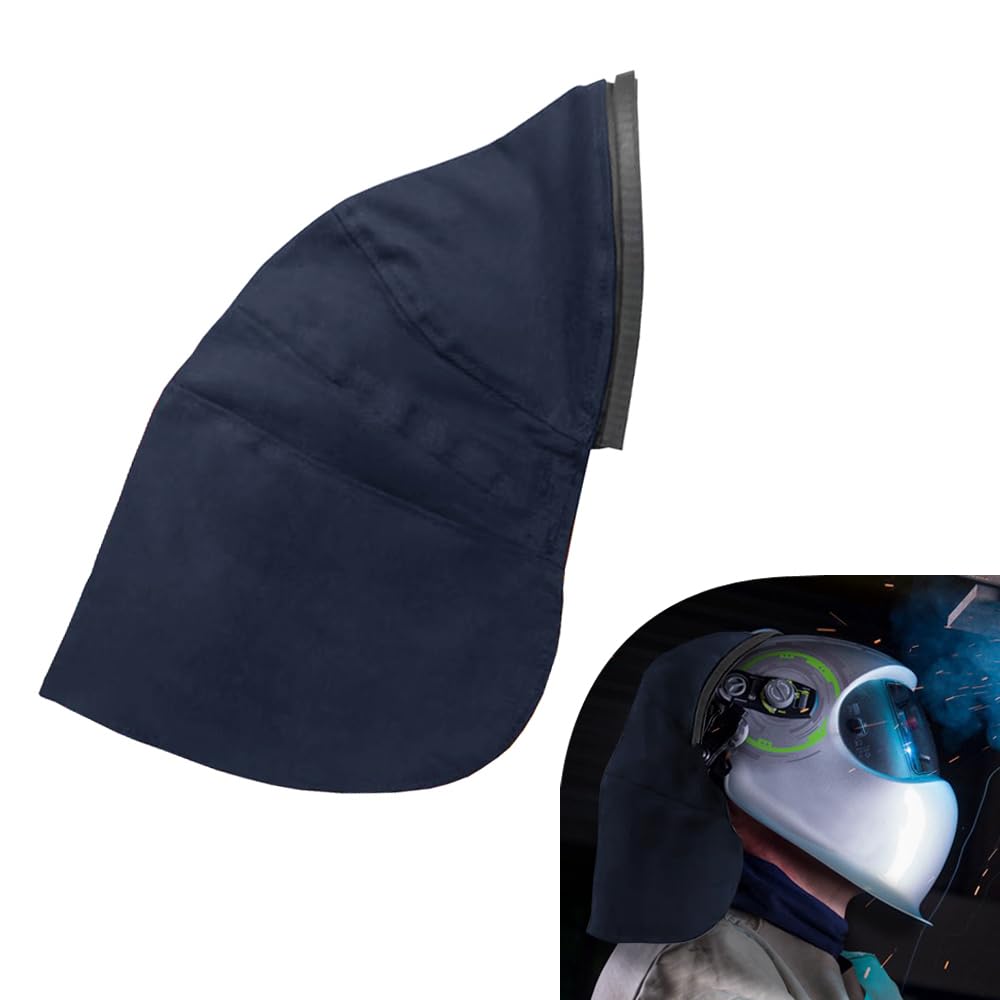 Flame retardant cotton hood with crimp seal, anti-backlight interference, suitable for most welding helmets (Rear extension sleeve) (Front bib) (Rear
