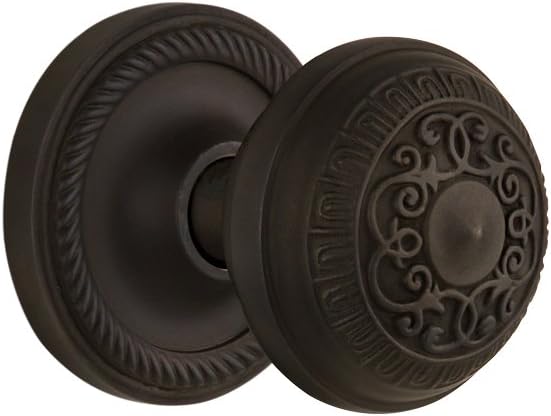 Nostalgic Warehouse Rope Rosette with Egg & Dart Knob, Passage - 2.375", Unlacquered Brass