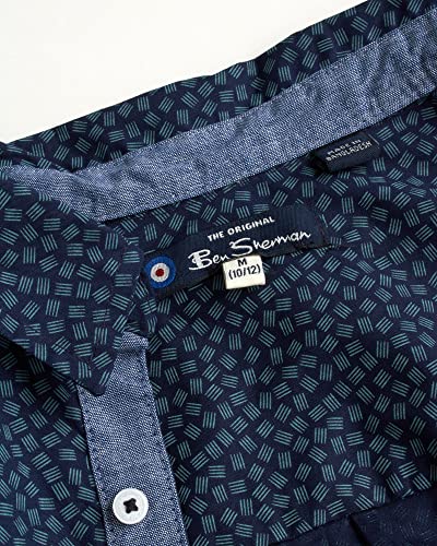 Ben Sherman Boys' Shirt - Casual Long Sleeve Button Down Collared Shirt (Size: 8-18), Size 18, Navy Lines #TOP4