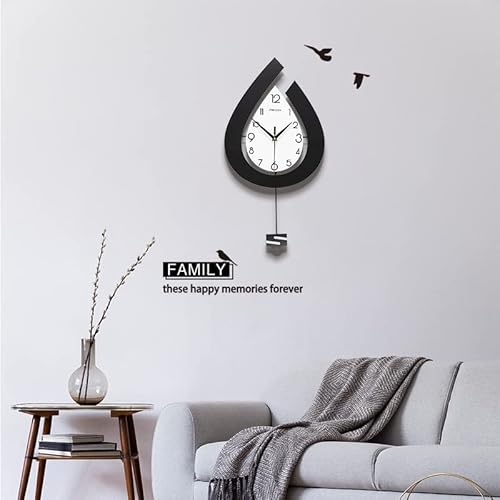 Jtwalclock Decorative Wall Clock For Living Room Decor Big Pendulum Modern Wall Clocks For Kitchen Bedroom Bathroom Extra Non Ticking Silent Wall Clock Battery Operated For Home 31.5 Inch Wall Clocks #TOP4