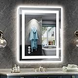 Briivue 24x32 Inch LED Bathroom Mirror with Lights, Backlit & Front Lit, Anti-Fog Lighted Bathroom Vanity Mirror for Wall, Memory Function, Dimmable, HD Tempered Glass, Shatter-Proof