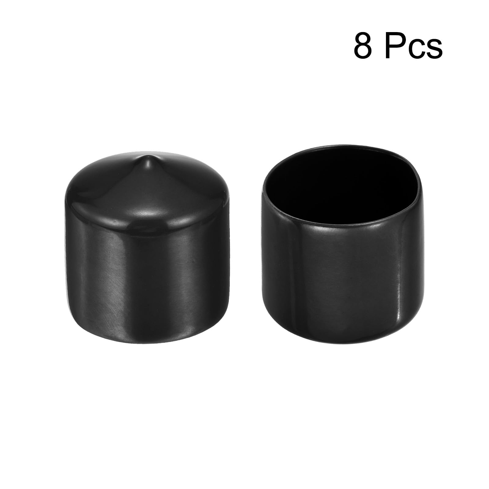 QUARKZMAN 25 stuks eindkappen van rubber 3/8 inch (10 mm) ID voor ronde uiteinden van vinyl ter bescherming van de schroefdraad, zwart