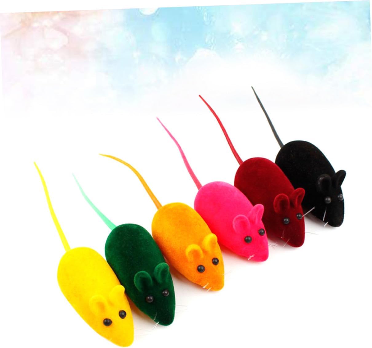 ORFOFE 16 Piece Sound Mouse Toy for Cat and Kitten Interactive Play | Artificial Mouse Shape, Decorative Safe Design, Evade Material, Eye-Catching Sound Feature, 16Pcs Set