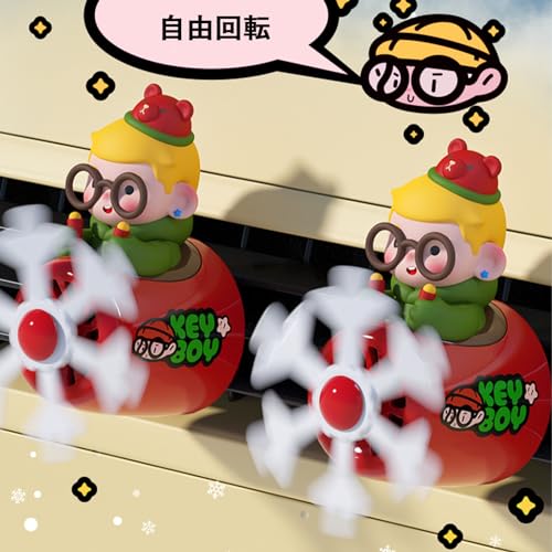 SUNCN 車用芳香剤 ディフューザー クリップ式 プロペラ 固体芳香剤 取り付け簡単 エアコン吹き出し口用 防カビ ふわり香る 長持ち 車装飾 カー用品 30g レッド クリスマス サンタクロース 聖夜 プレゼント クリスマスプレゼント