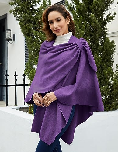 Image of PULI Womens Cross Front Poncho Shawl Wrap Elegant Wedding Formal Gift