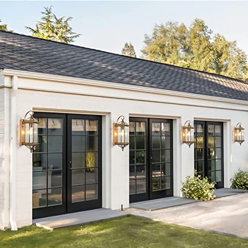 Milaii Copper Exterior Wall Light 20" H Outdoor Lights Fixture Waterproof Wall Sconce Oil Rubbed Brass Porch Light With Clear Glass Lantern Wall Mount Lights For House Garage Patio Aisle #TOP3