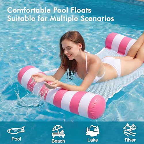 4 Pack Inflatable Pool Floats, OKSUWATER 4-in-1 Water Hammock, Pool Floats Adult Size for Swimming Pool Party Summer Lake Water Fun by OKSUWATER - Image 4