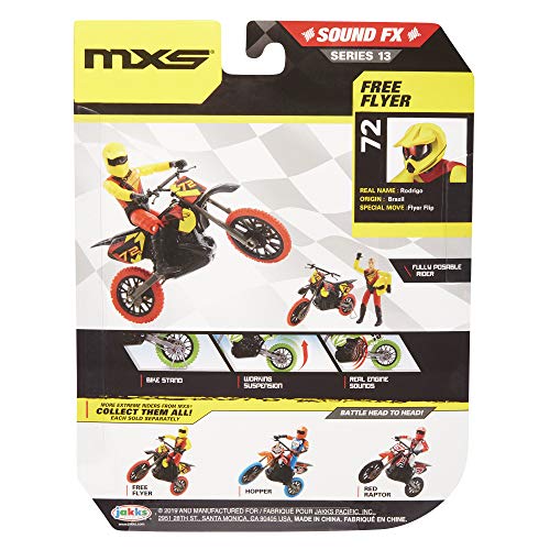 Mxs Motocross Bike Toys Moto Extreme Sports, Bike & Rider With Sfx Sounds By Jakks Pacific Action Figure Playsets - #72 Red & Yellow Rider, For Kids Ages 5+, Model:405042 #TOP6