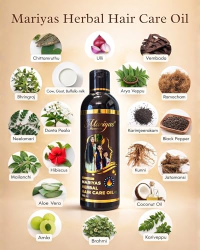 Image of Mariyas Herbal Hair Growth Oil for Women & Men | Hibiscus, Bhringraj, Amla, Neem | Handmade Natural Hair Care Oil |200ml