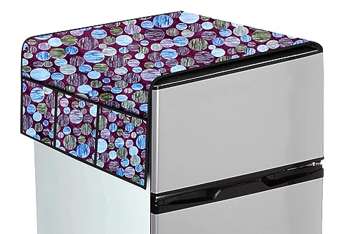 Image of The Furnishing Tree Fridge Top Cover Compatible for Samsung RR26C3893UT /HL, 246 LTR WxL 65x111 in CM Abstract Pattern Multicolor Light