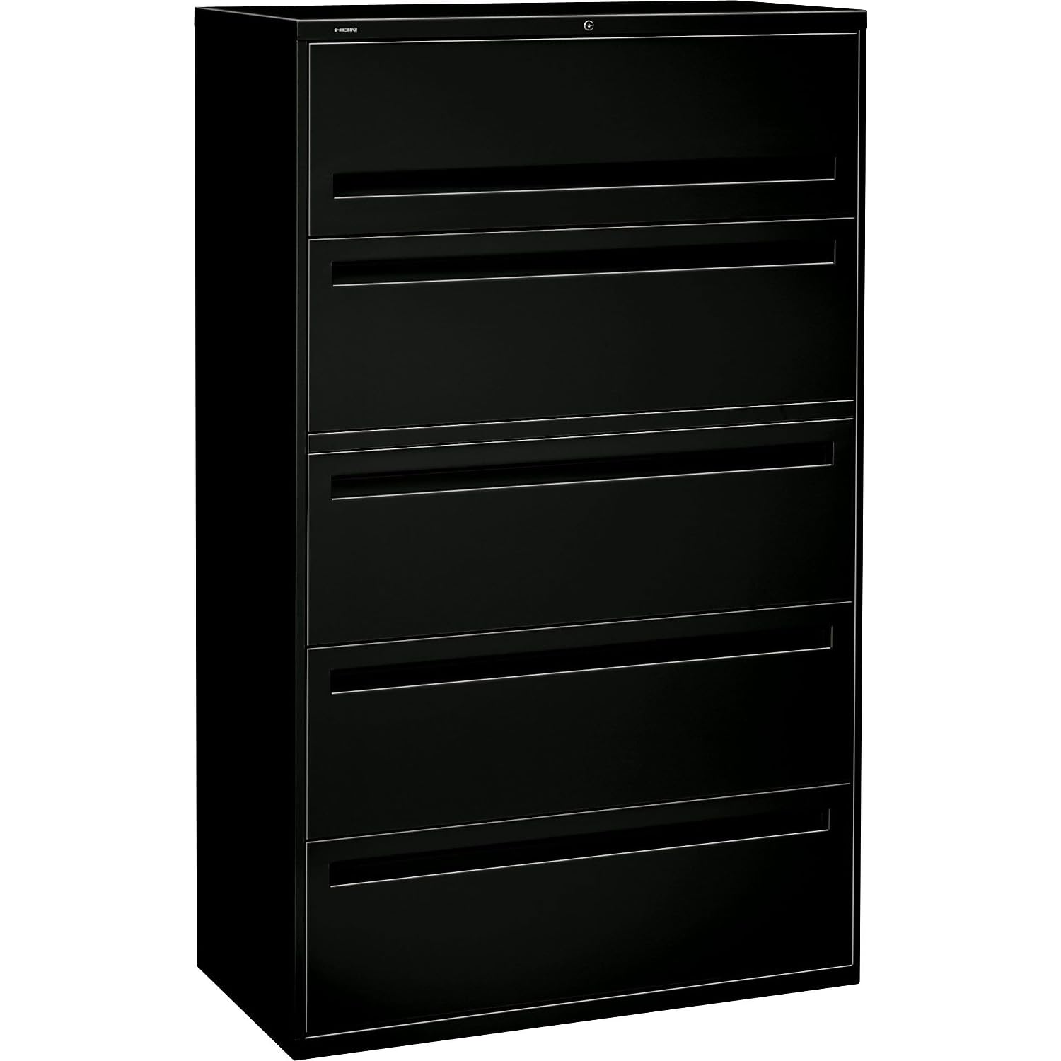 HON 795LP 700 Series 42-Inch 5-Drawer Lateral File withroll-Out and Posting Shelves, Black