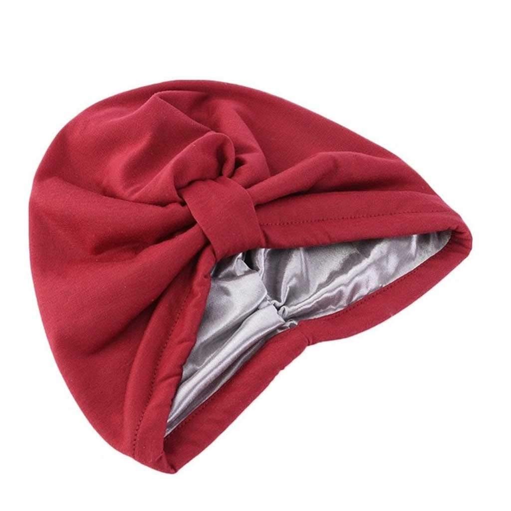 Styling Women's Hair Cap for Sleeping Hat Layer Satin Elastic Lined Headscarf Bonnet Headband Turban