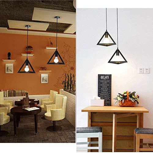 Image of Mahganya Decoration New Fancy Modern Ceiling Lamp for Living Room, Office,Bedroom Lamp with All Fixtures and Fitting (Triangle Hanging) Iron, Black