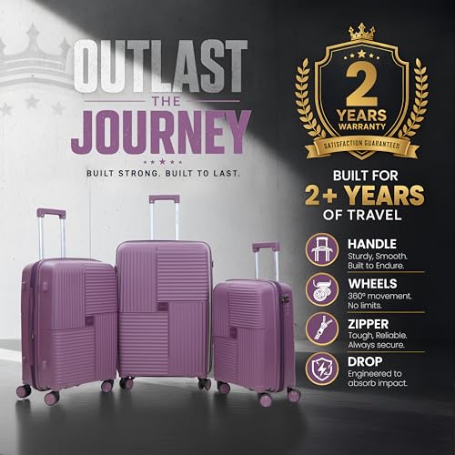 Image of AMERICAN TRAVELLER Explore Luggage Trolley Bags Single | Small (20) | Polypropylene Durable Hard Shell | TSA Type Lock | 360 Disc Spinner Wheels | Expandable Suitcase | Telescopic Handle.