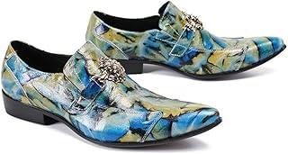 Lilac Fower Shop Blue Men Business Casual Soft-Soled Impreso Zapatos para hombre